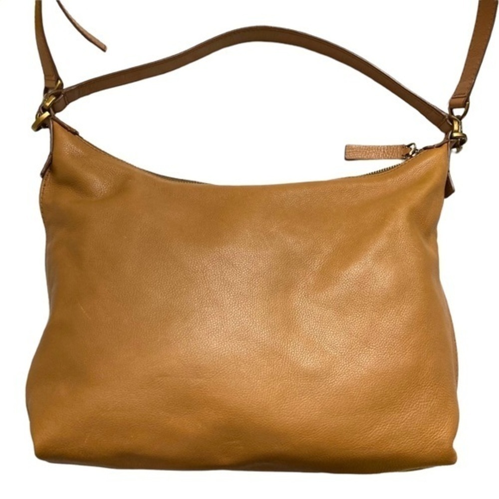 Fossil light brown leather two way shoulder messenger bag unisex - Picture 10 of 16